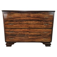 Art Deco mahogany burl dresser with four drawers