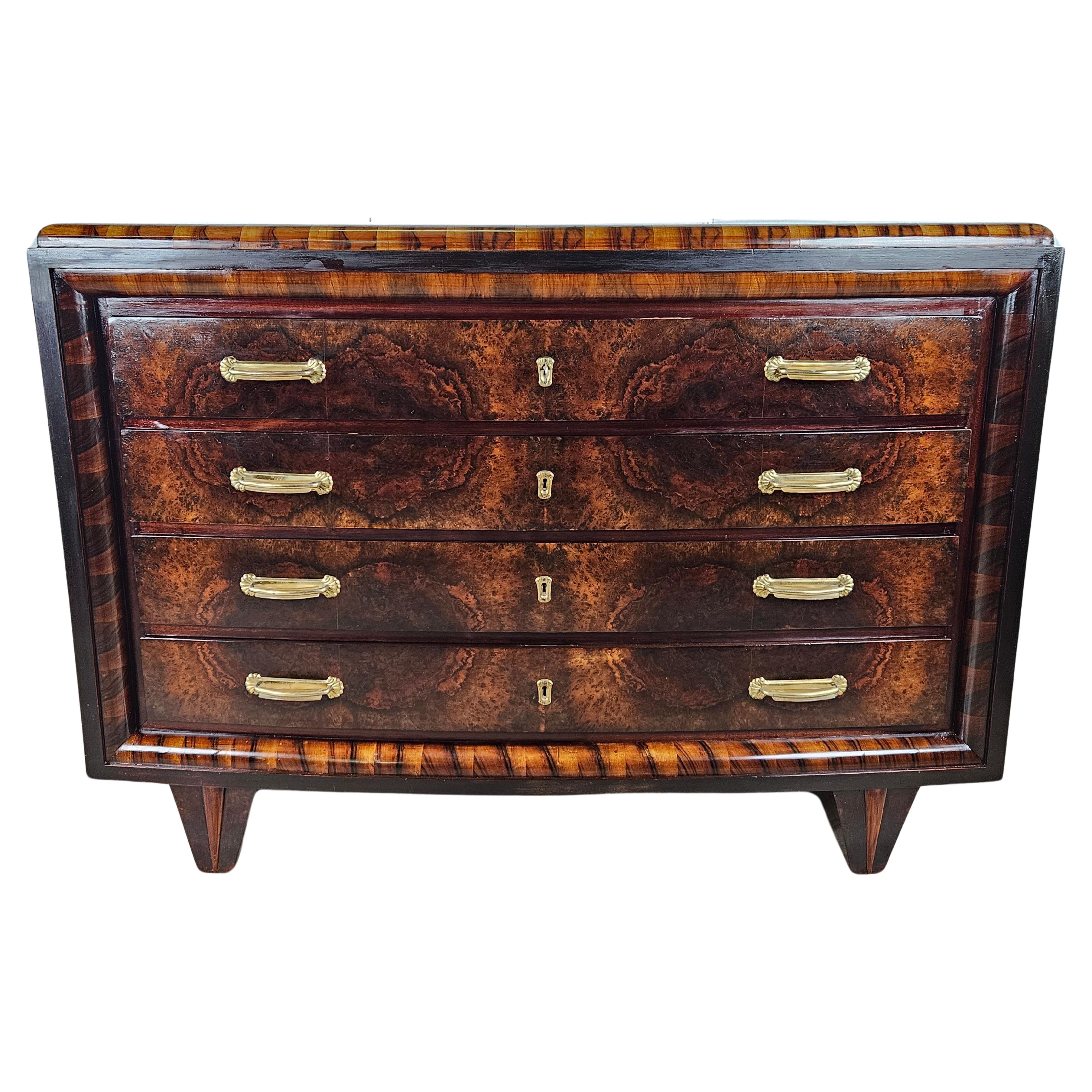 Art Deco mahogany burl dresser from 1930s