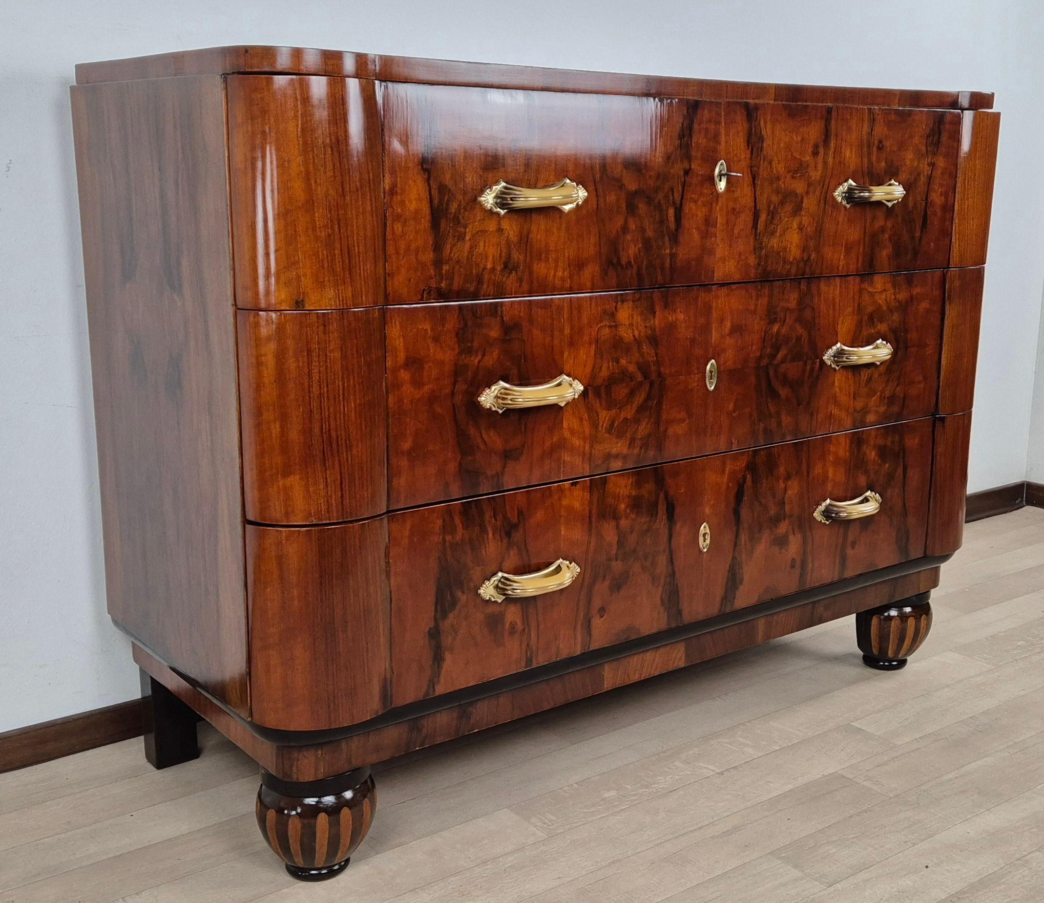 Venezianisches Art Deco Como 3 Schubladen 1934 (Art déco) im Angebot