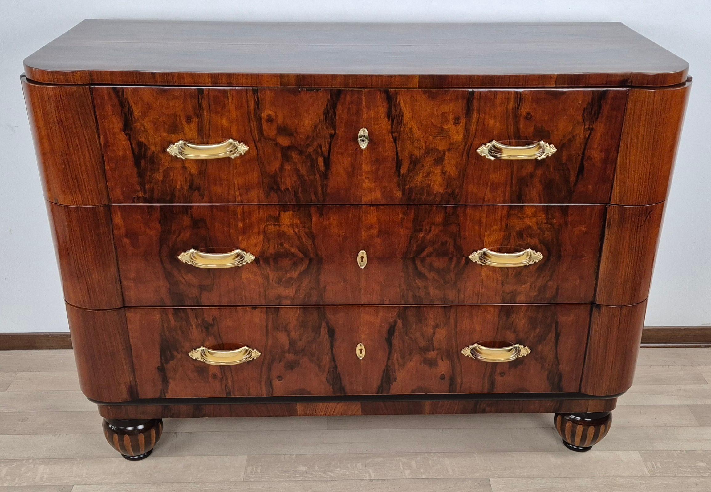 Venezianisches Art Deco Como 3 Schubladen 1934 im Zustand „Hervorragend“ im Angebot in Mariano Del Friuli, GO