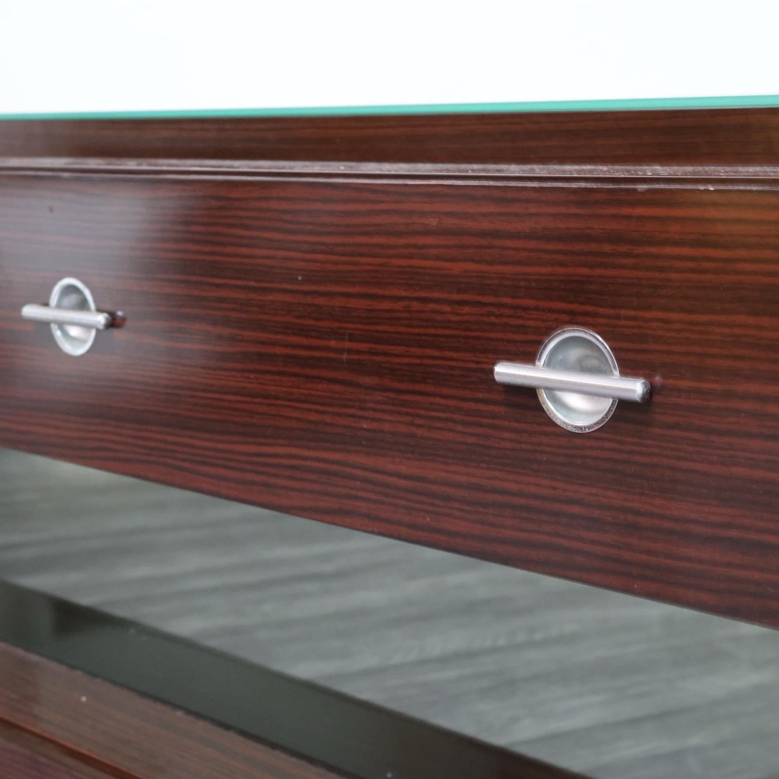 Comò Cassettiera In Ebano Macassar E Specchio Cubic Design Modernariato 1980’s in vendita 3