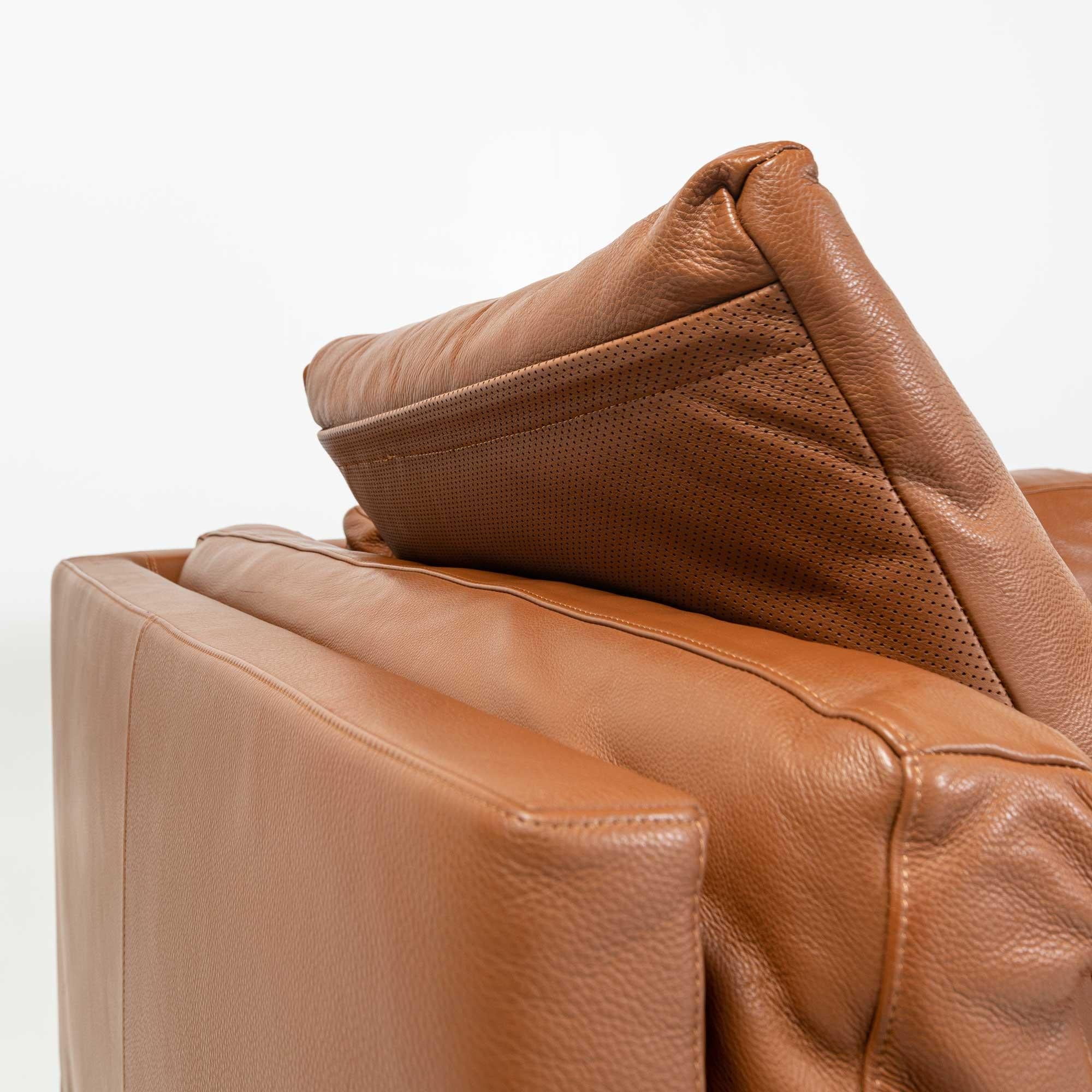 Como Corner Sectional Sofa, Designed by Giorgio Soressi for DWR, Canyon Leather 3