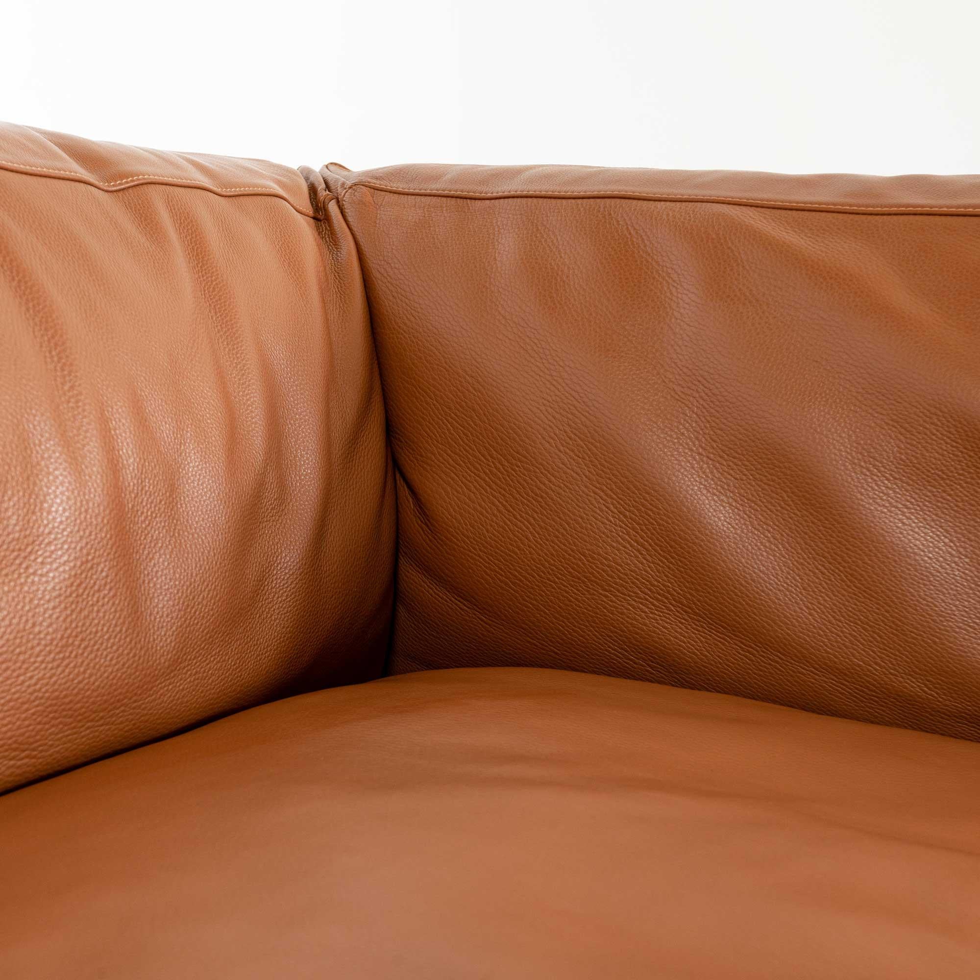 Como Corner Sectional Sofa, Designed by Giorgio Soressi for DWR, Canyon Leather In Good Condition In Seattle, WA