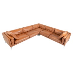 Como Corner Sectional Sofa, Designed by Giorgio Soressi for DWR, Canyon Leather