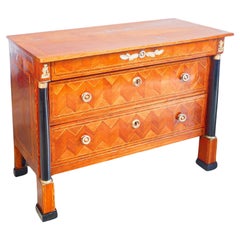Antique original IMPERO dresser, in inlaid and ebonized wood. First 1800