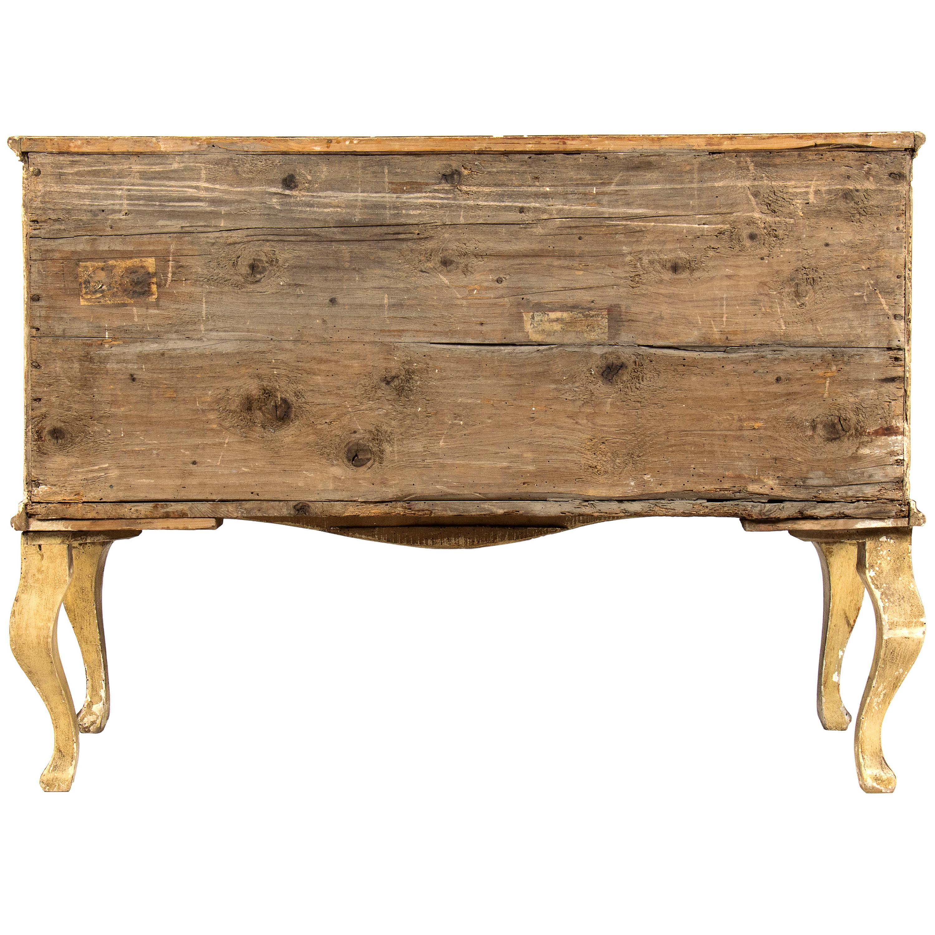 Lacquered and polychromatically painted wooden dresser with landscapes, Marche, 18th century In Good Condition For Sale In Brescia, IT