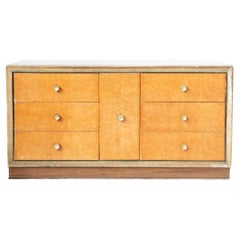 Birch briar dresser, with brass handles, 1950s