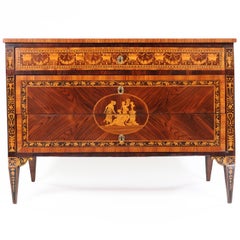 Commode en placage et finement marquetée, Lombardie, fin du 18e siècle