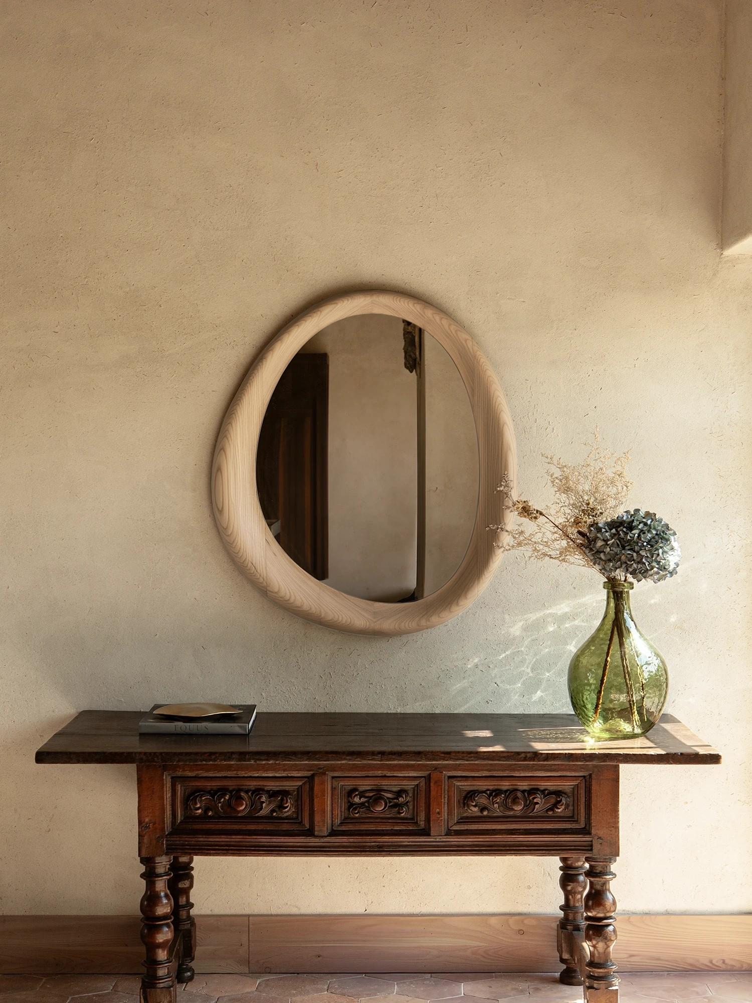 Modern Como Mirror - Natural Oak For Sale