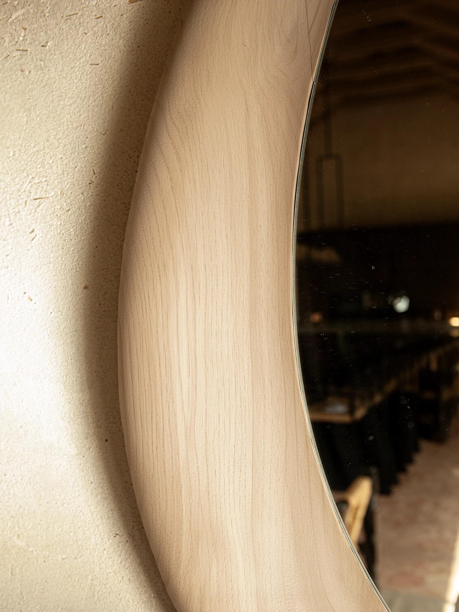 Polish Como Mirror - Natural Oak For Sale