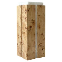 COMO PLINTH - Burl wood and white onyx