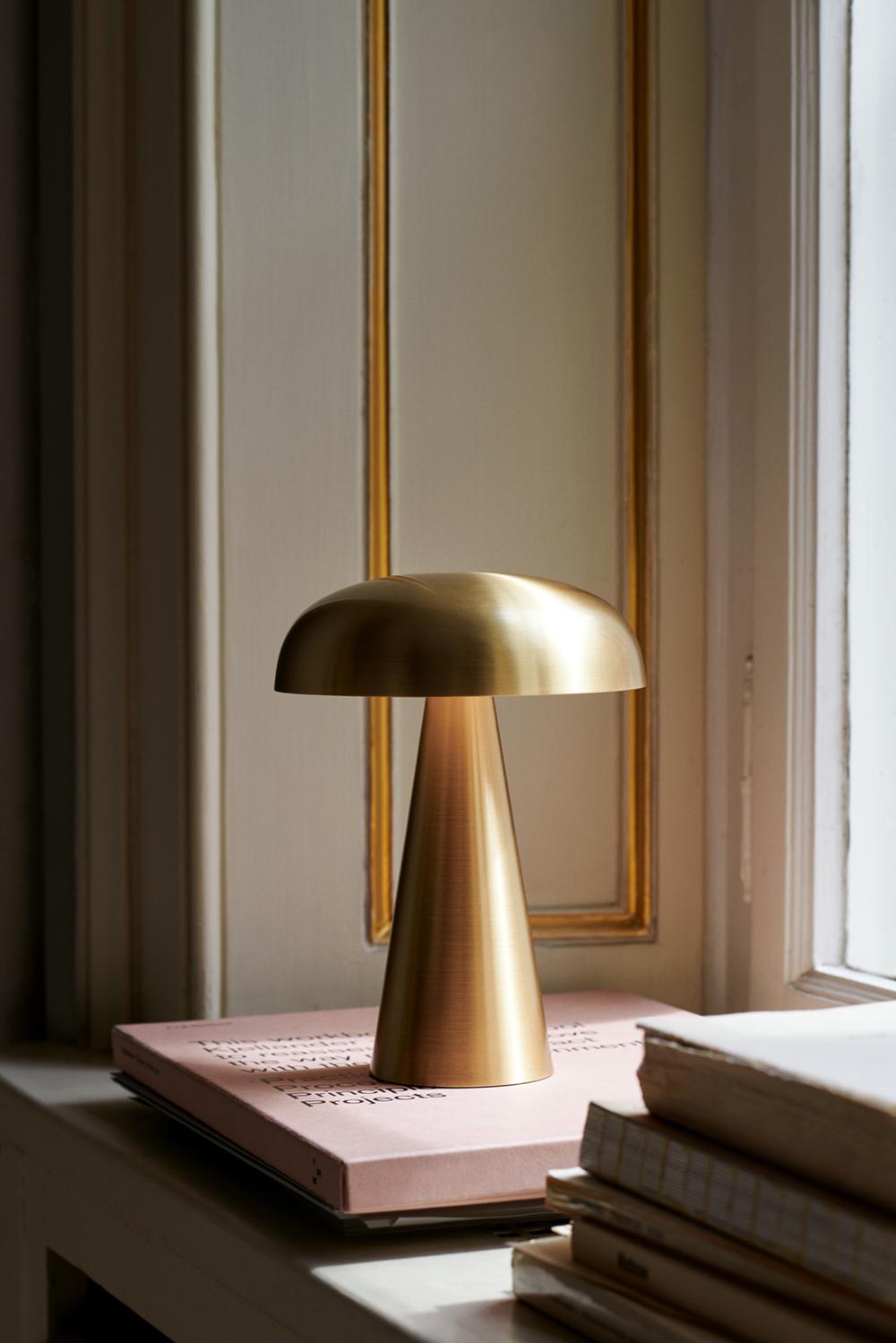 Scandinavian Modern Como Sc53 Brass Portable Table Lamp by Space Copenhagen for & Tradition For Sale
