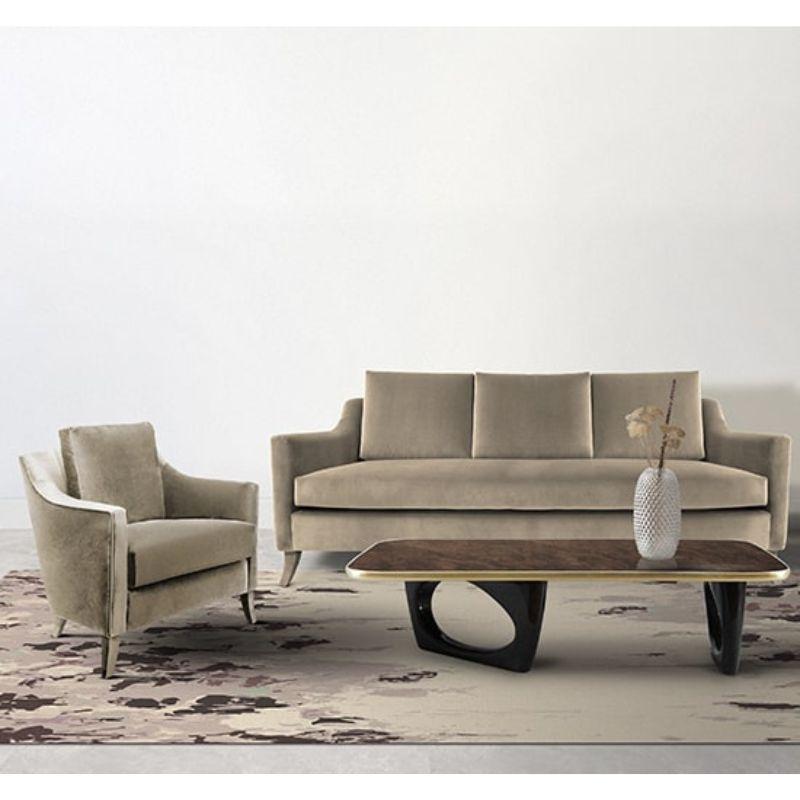 Como Sofa in Cotton Velvet and Fully Upholstered Legs by Brabbu For Sale 3