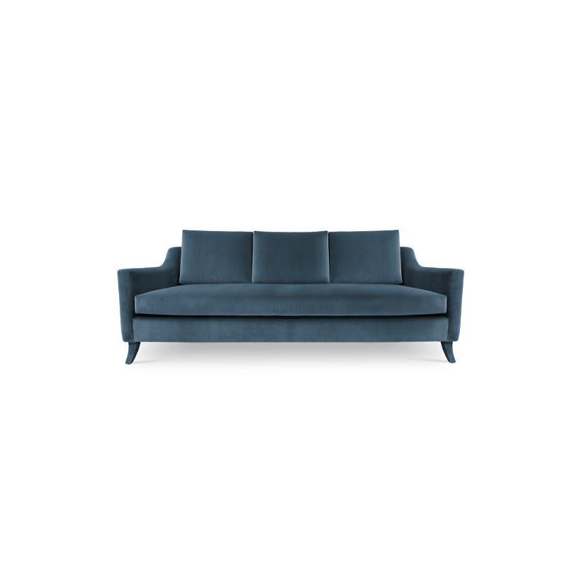 Located in Italy, Lake Como is known for its dramatic scenery and lovely water lilies. COMO Sofa is a tribute to this natural beauty. This living room sofa is fully upholstered in cotton velvet, making it an excellent mid-century modern sofa to