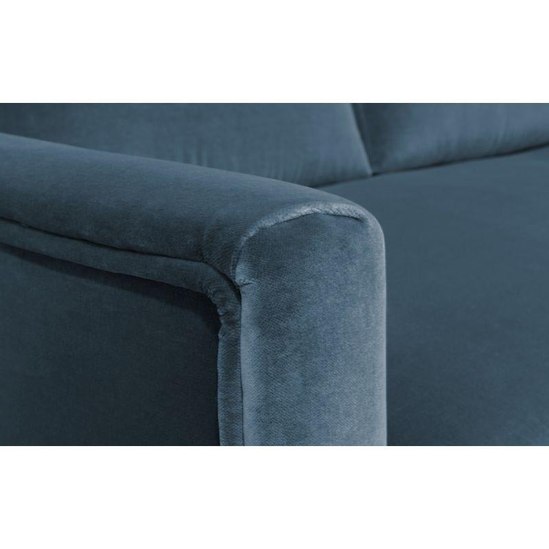 Contemporary Como Sofa in Cotton Velvet and Fully Upholstered Legs by Brabbu For Sale