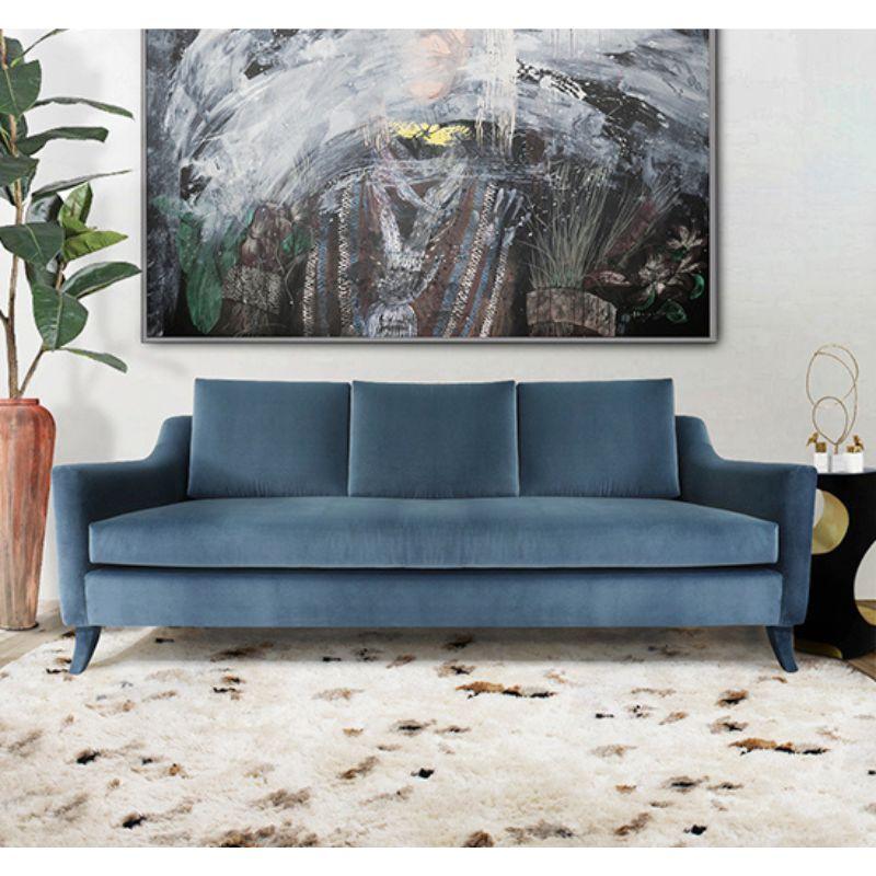 Como Sofa in Cotton Velvet and Fully Upholstered Legs by Brabbu For Sale 1