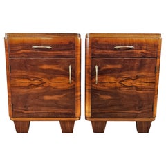 Used Walnut-covered 1950s nightstands 20th century