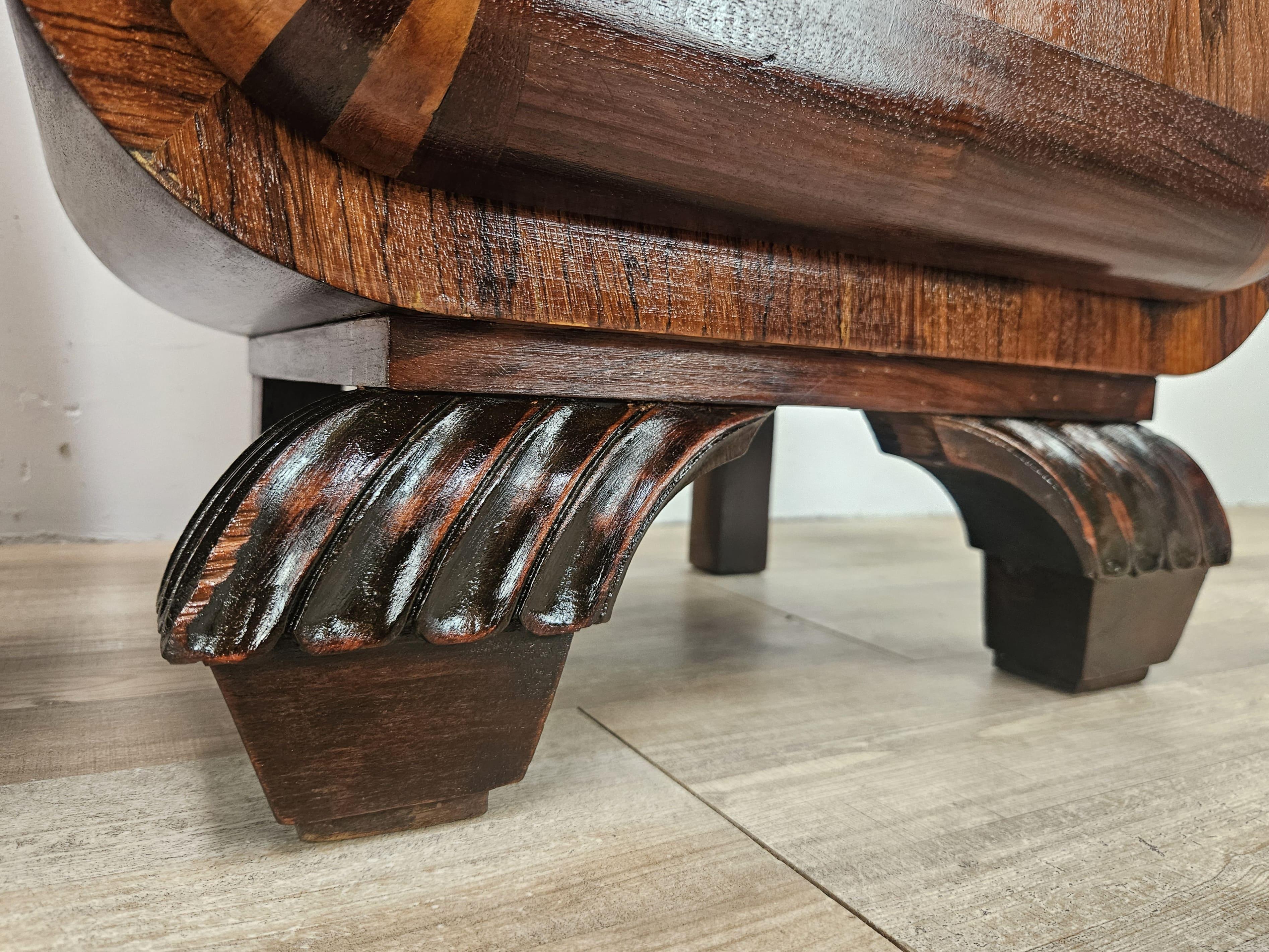 Tables de chevet Art déco des années 1940 en acajou et érable rosé en vente 12