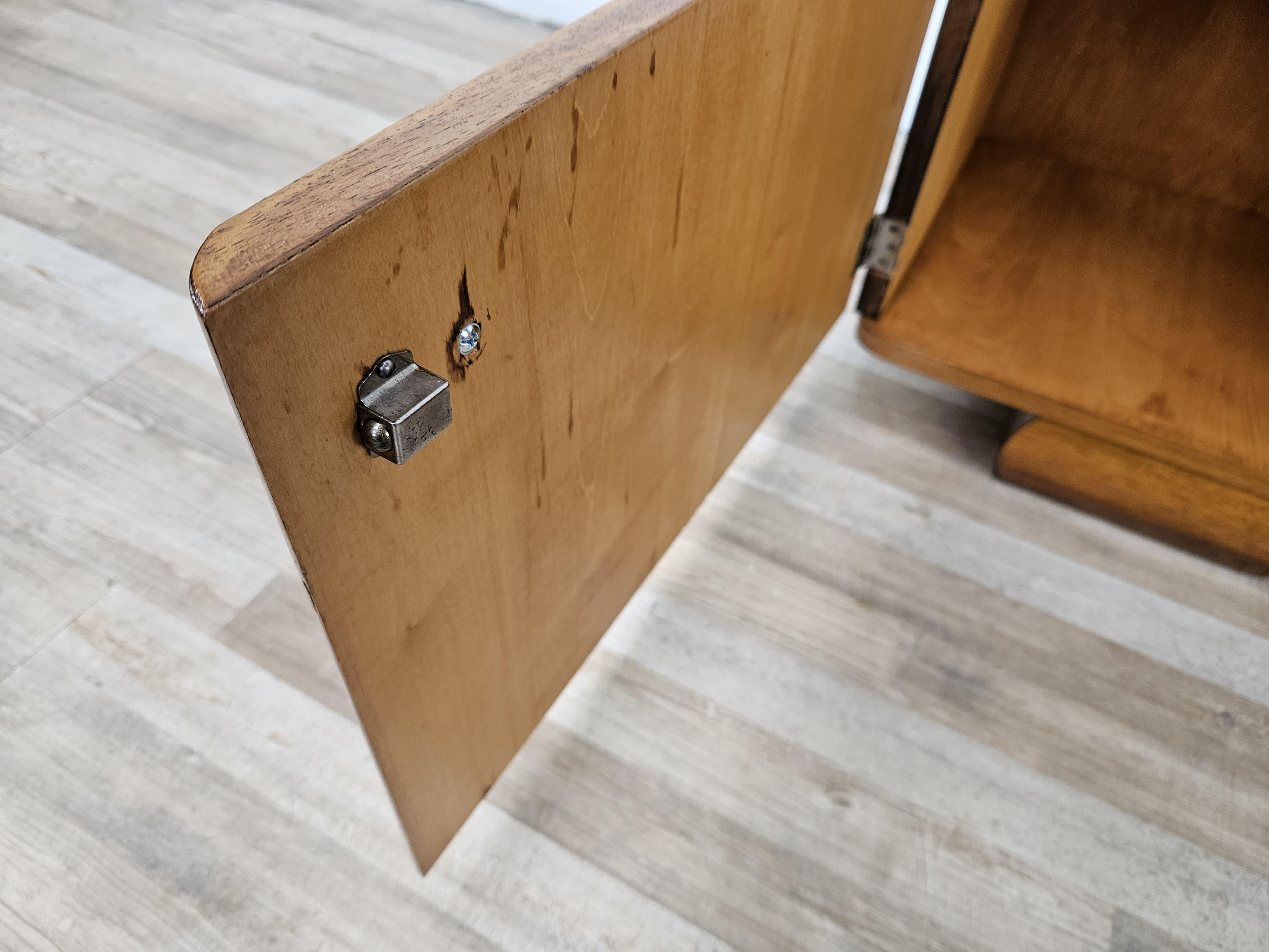 Comodini Art Decò in noce e ottone, 1940 en vente 12