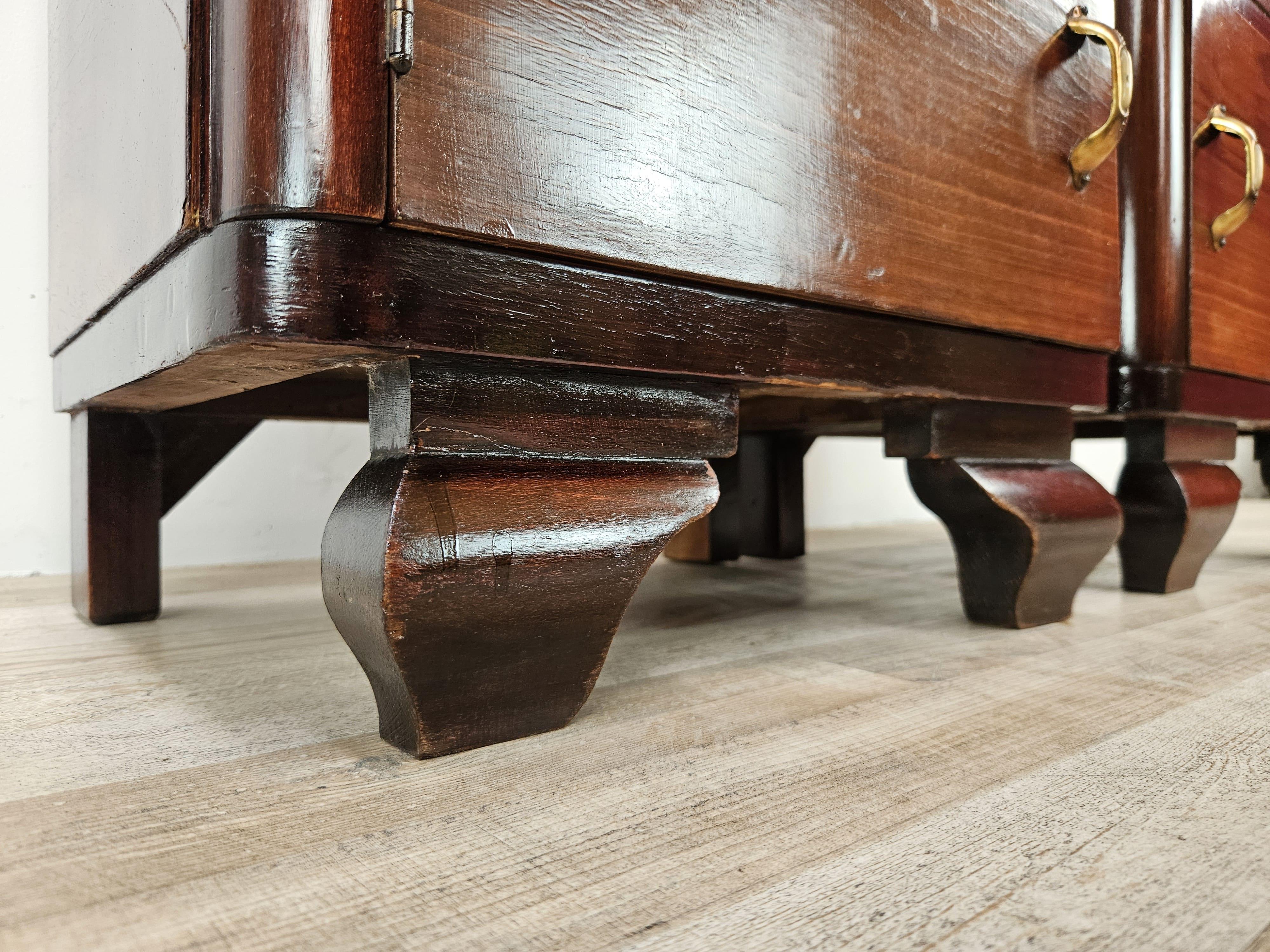 Comodini Art Decò in piuma di mogano con vano e cassetto, 1940 in vendita 5