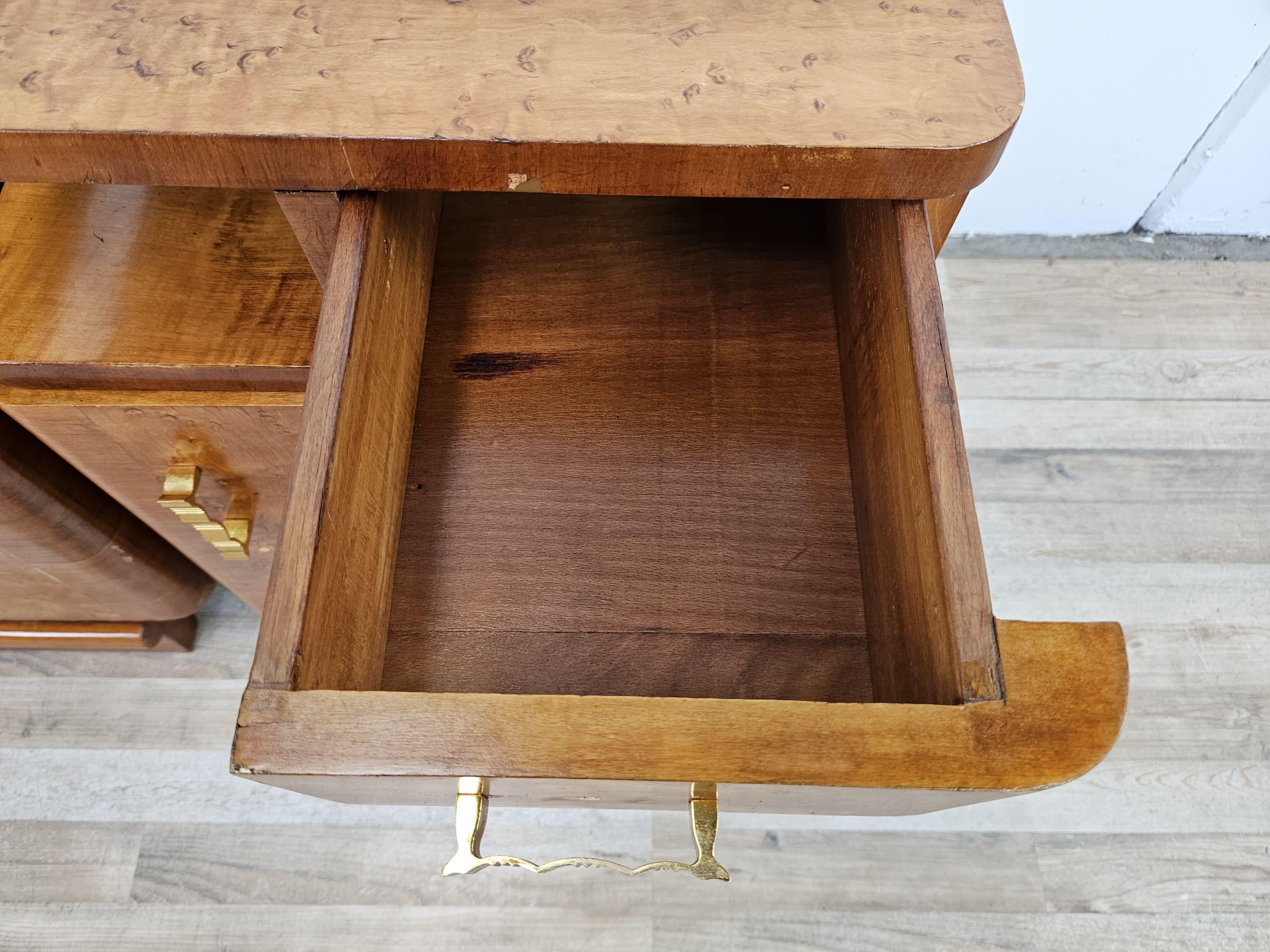 Art Deco bedside tables in tuja burl 20th century 8
