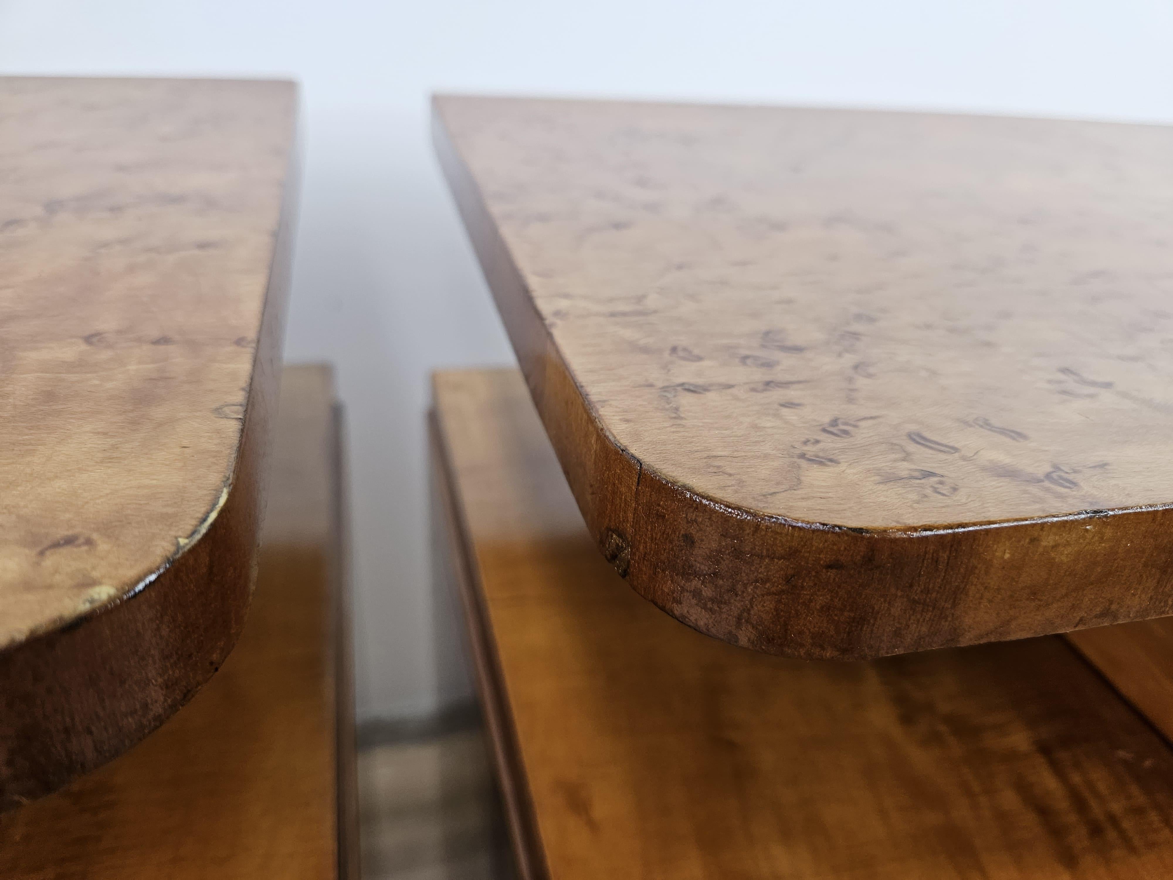 Art Deco bedside tables in tuja burl 20th century 2