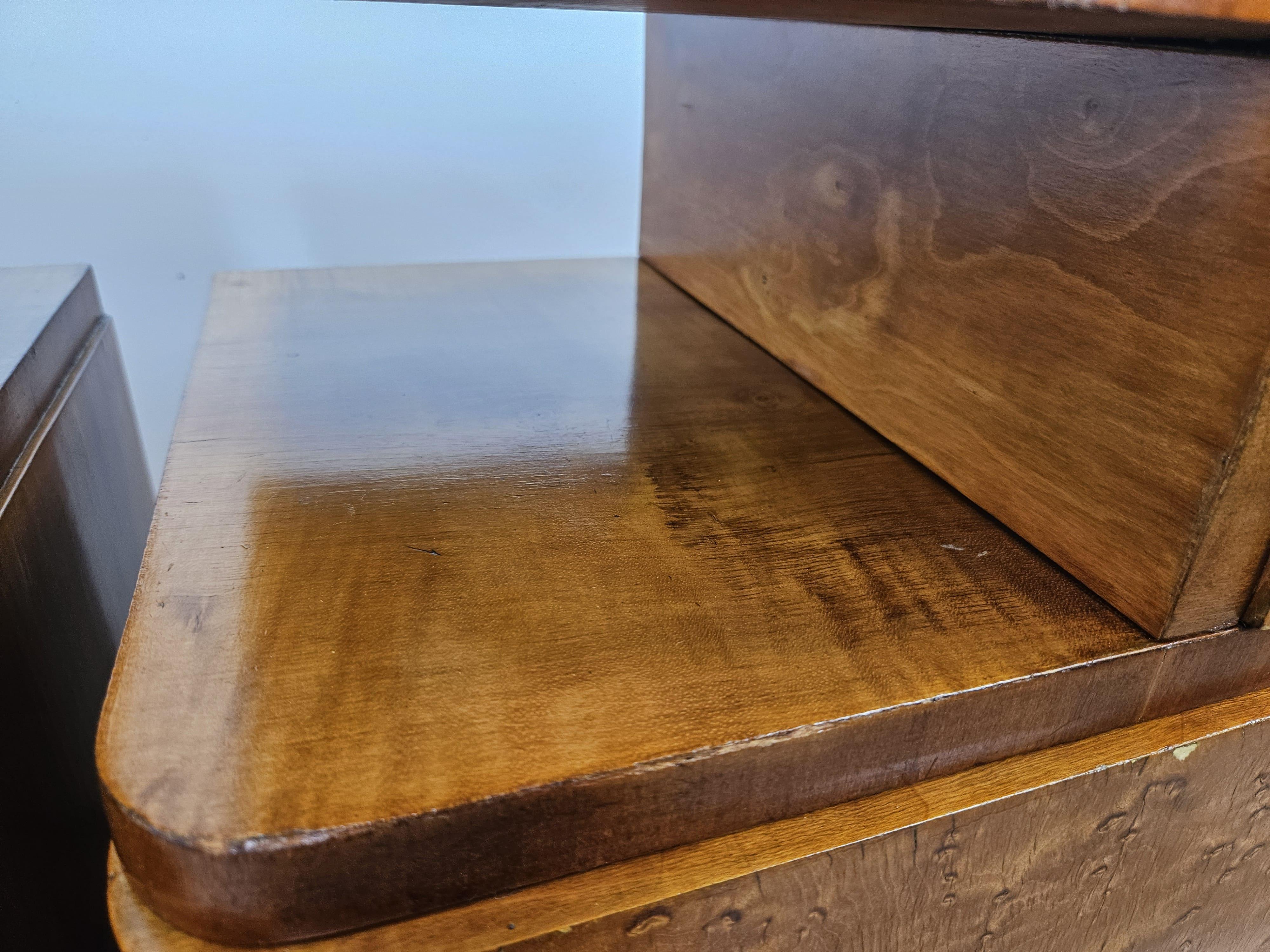 Art Deco bedside tables in tuja burl 20th century 3