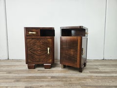 Art Deco bedside tables in briarwood and bakelite