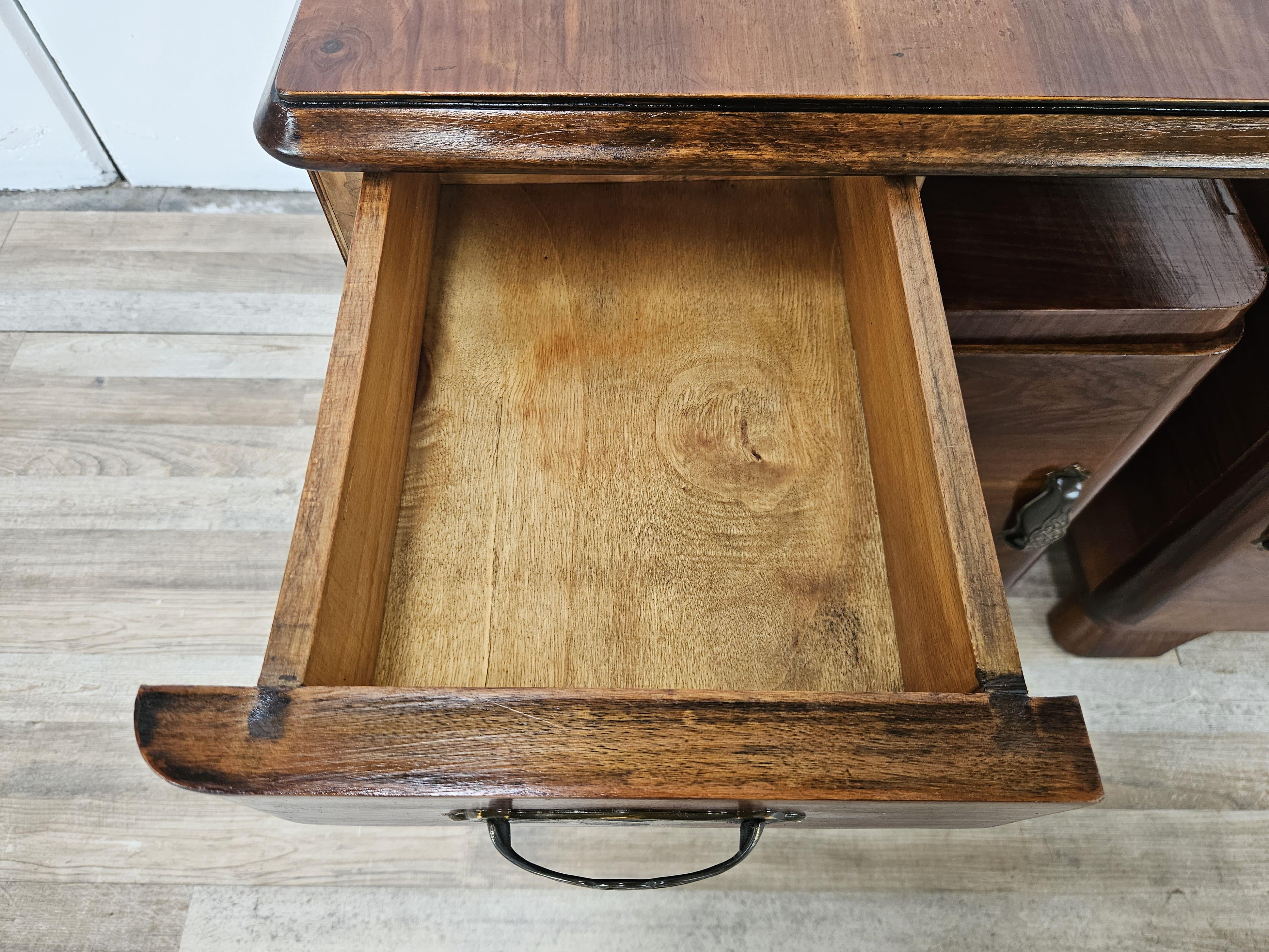 Comodini Art Decò in radica per camera da letto, 1940 in vendita 5