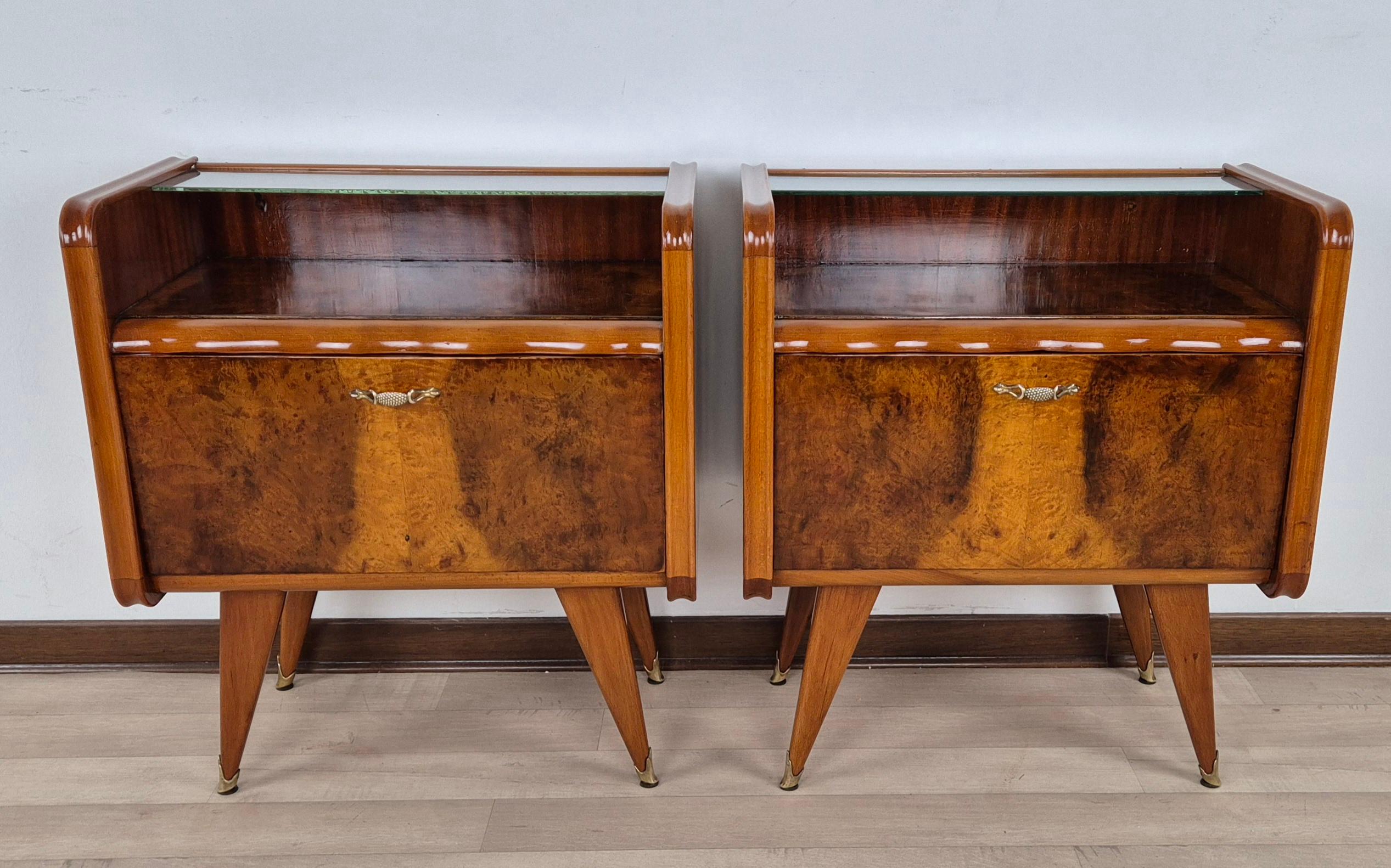 Mid-20th Century Comodini Art Déco Milanesi a Ribalta 1948