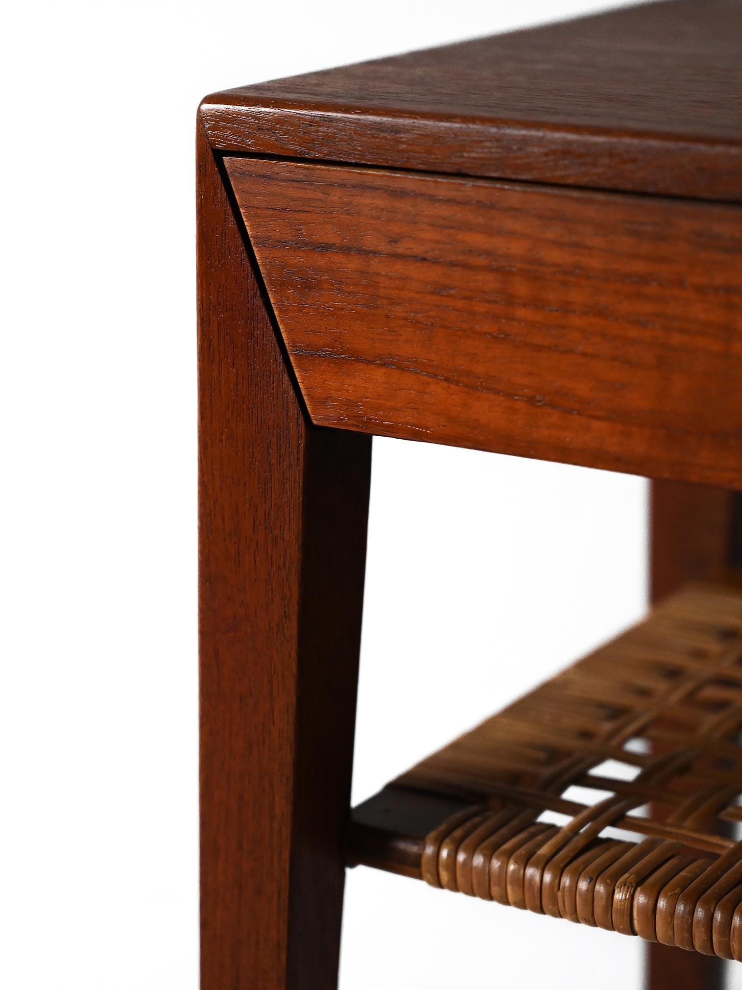 Rattan Danish nightstands by Severin Hansen For Sale