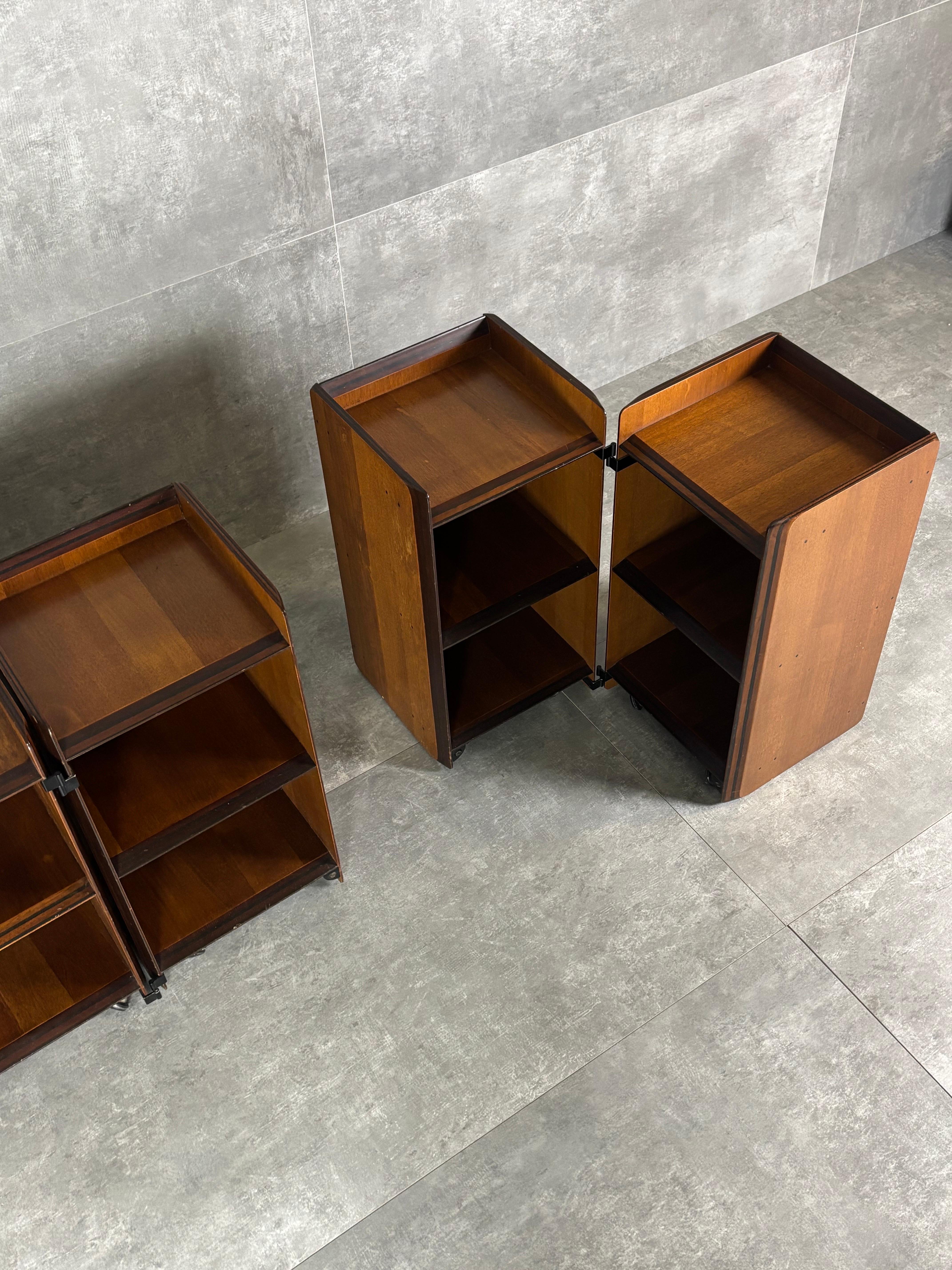 Metal Comodini della serie ''Artona'' di Afra e Tobia Scarpa per Maxalto, 1970s, 2 For Sale