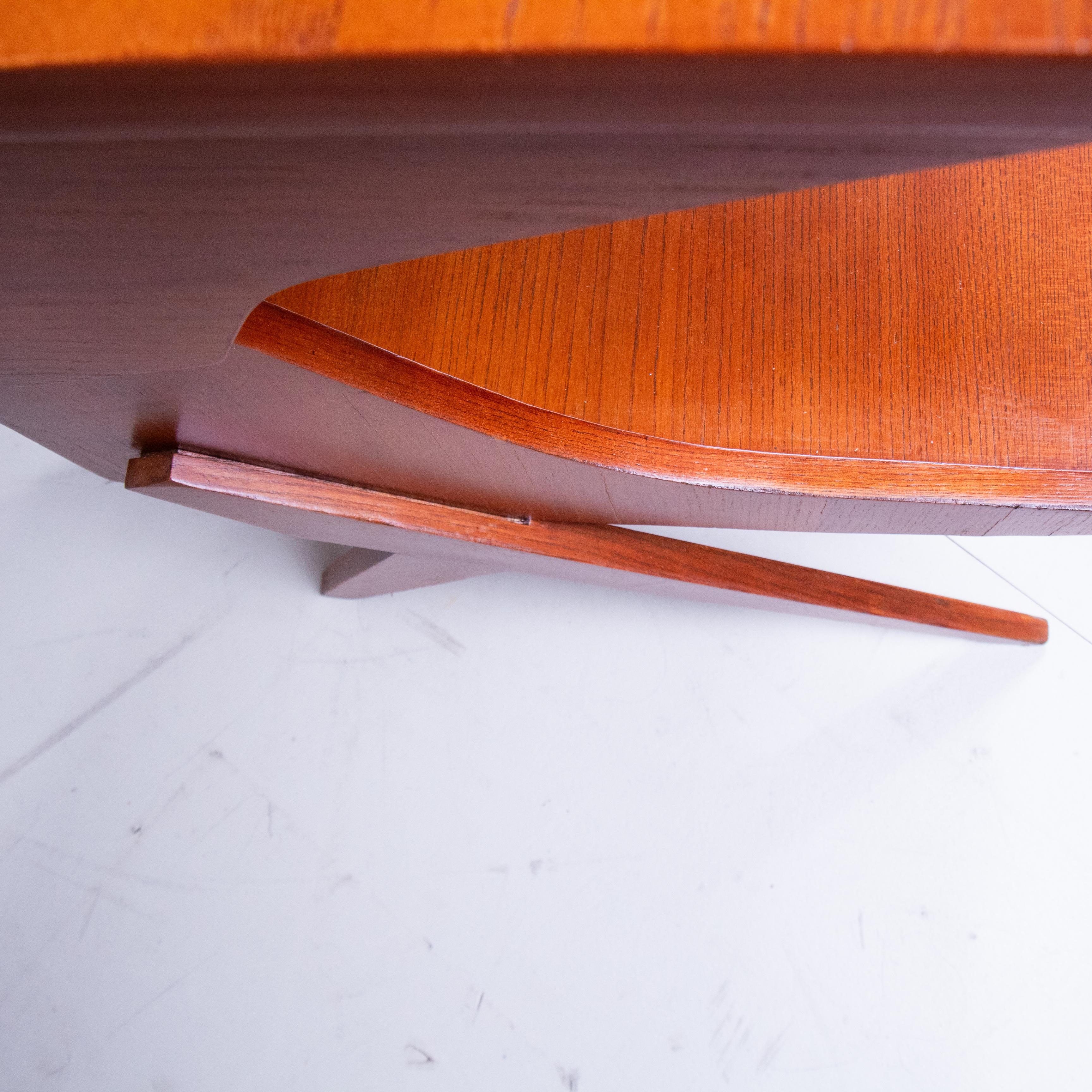 Mid-Century style bedside tables, circa 1950, Italy, Laminated wood frame. They show signs due to time and wear.