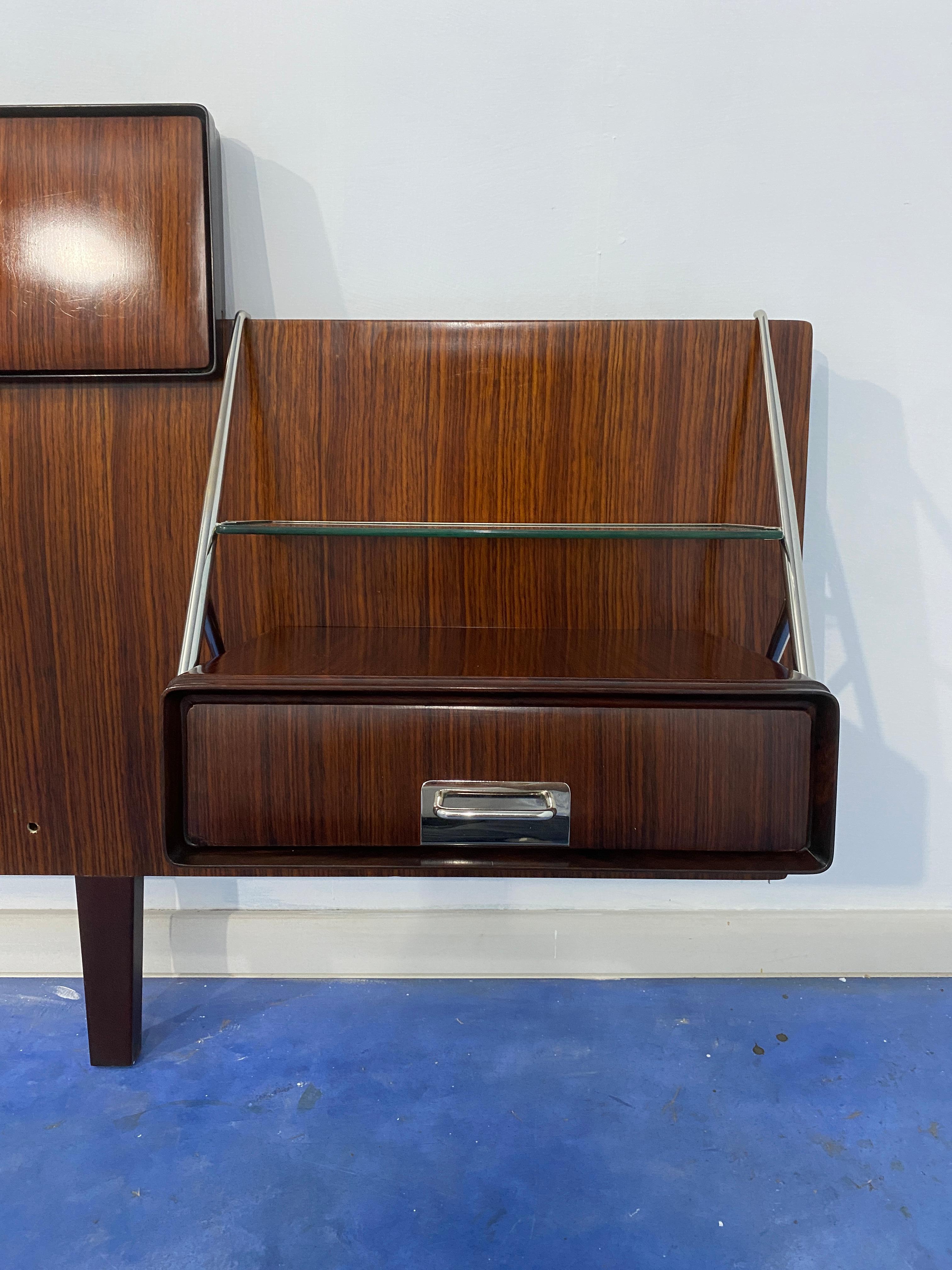 Italian nightstands from the 1950s with headboard bed designed by Silvio Cavatorta 6