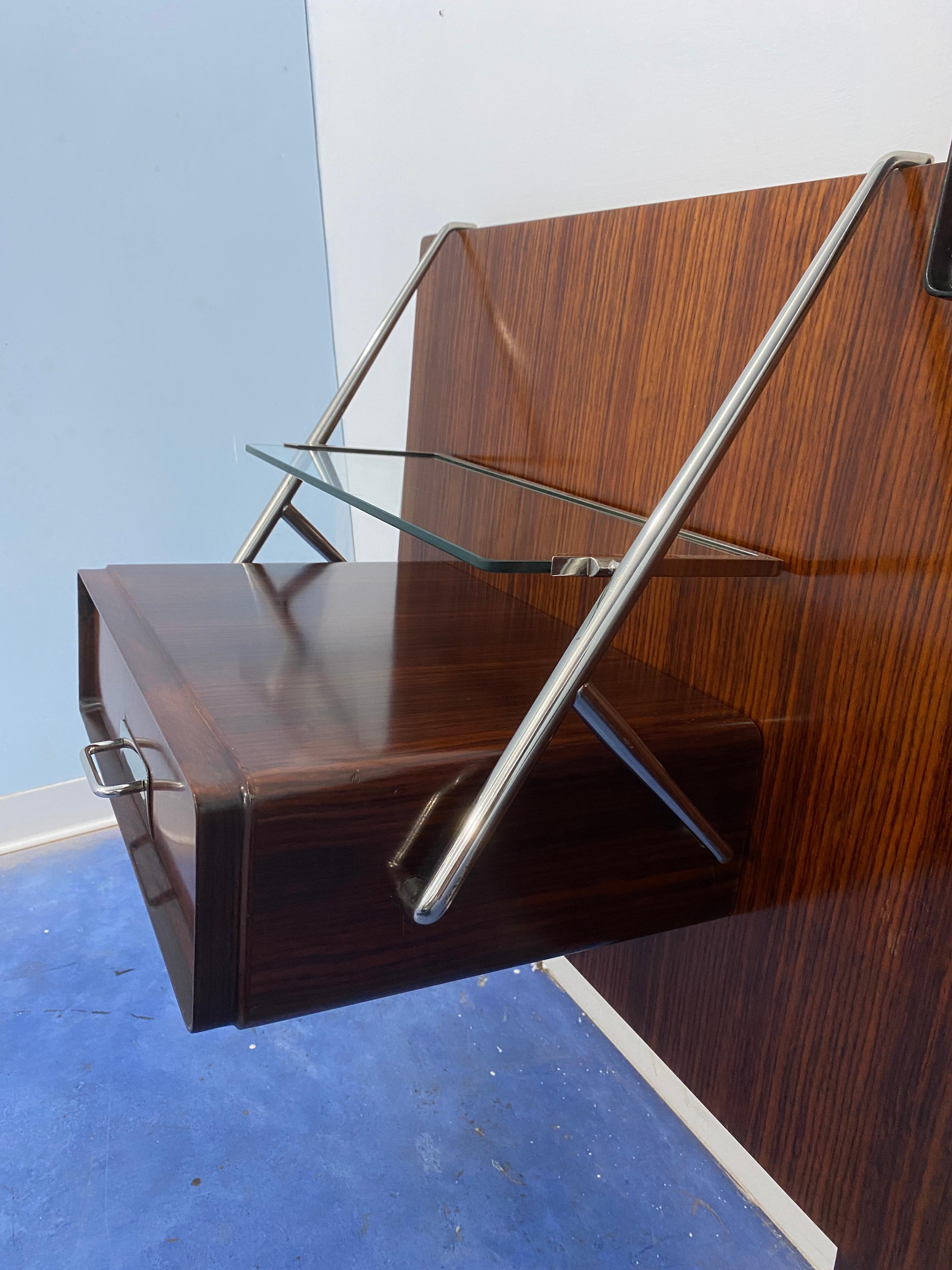 Italian nightstands from the 1950s with headboard bed designed by Silvio Cavatorta 9