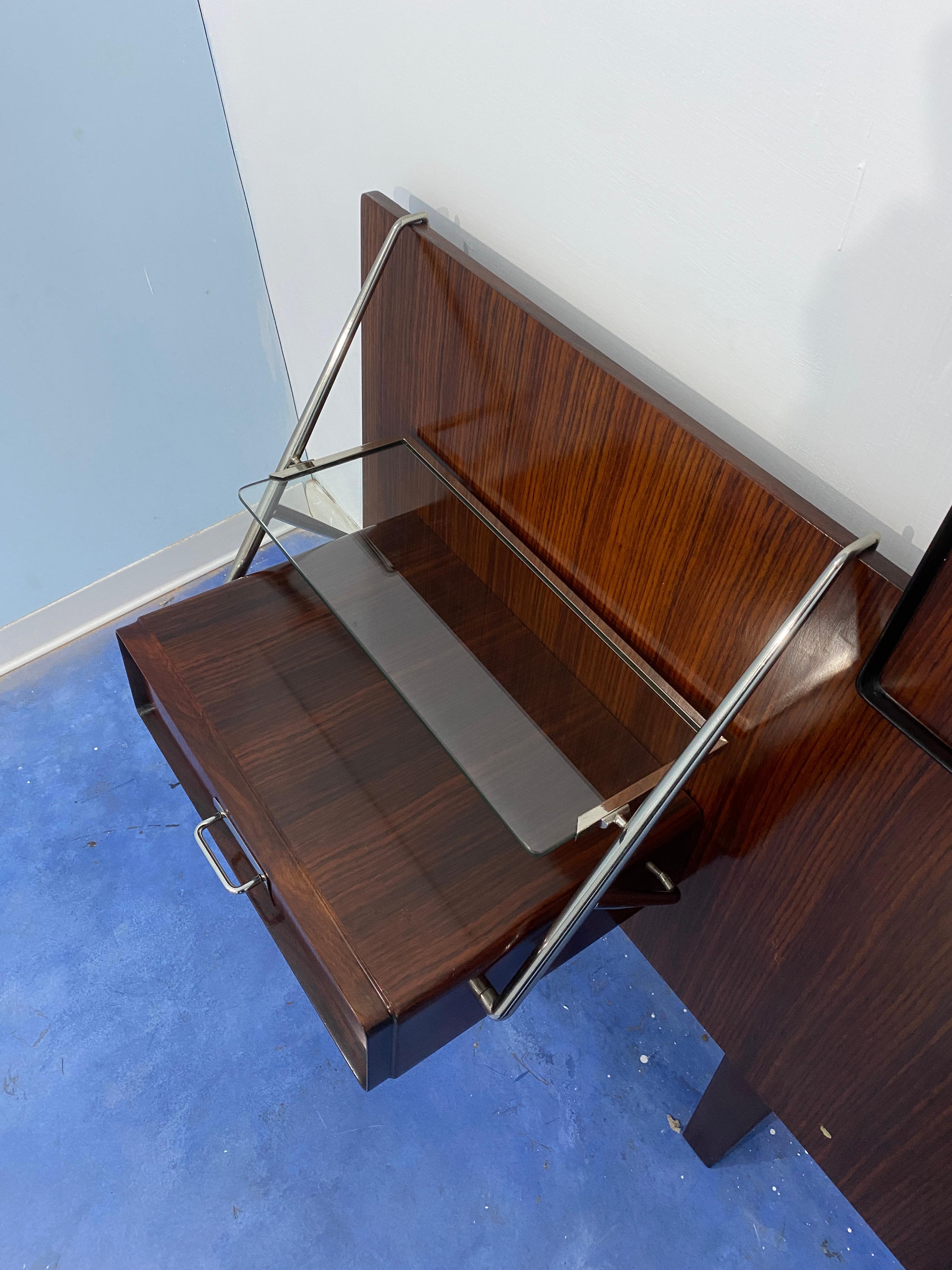 Italian nightstands from the 1950s with headboard bed designed by Silvio Cavatorta 13
