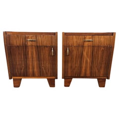 1950s glossy nightstands with drawer