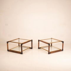 Alberto Smania Marango Side Tables in Bamboo & Brass for Smania Studio Interiors