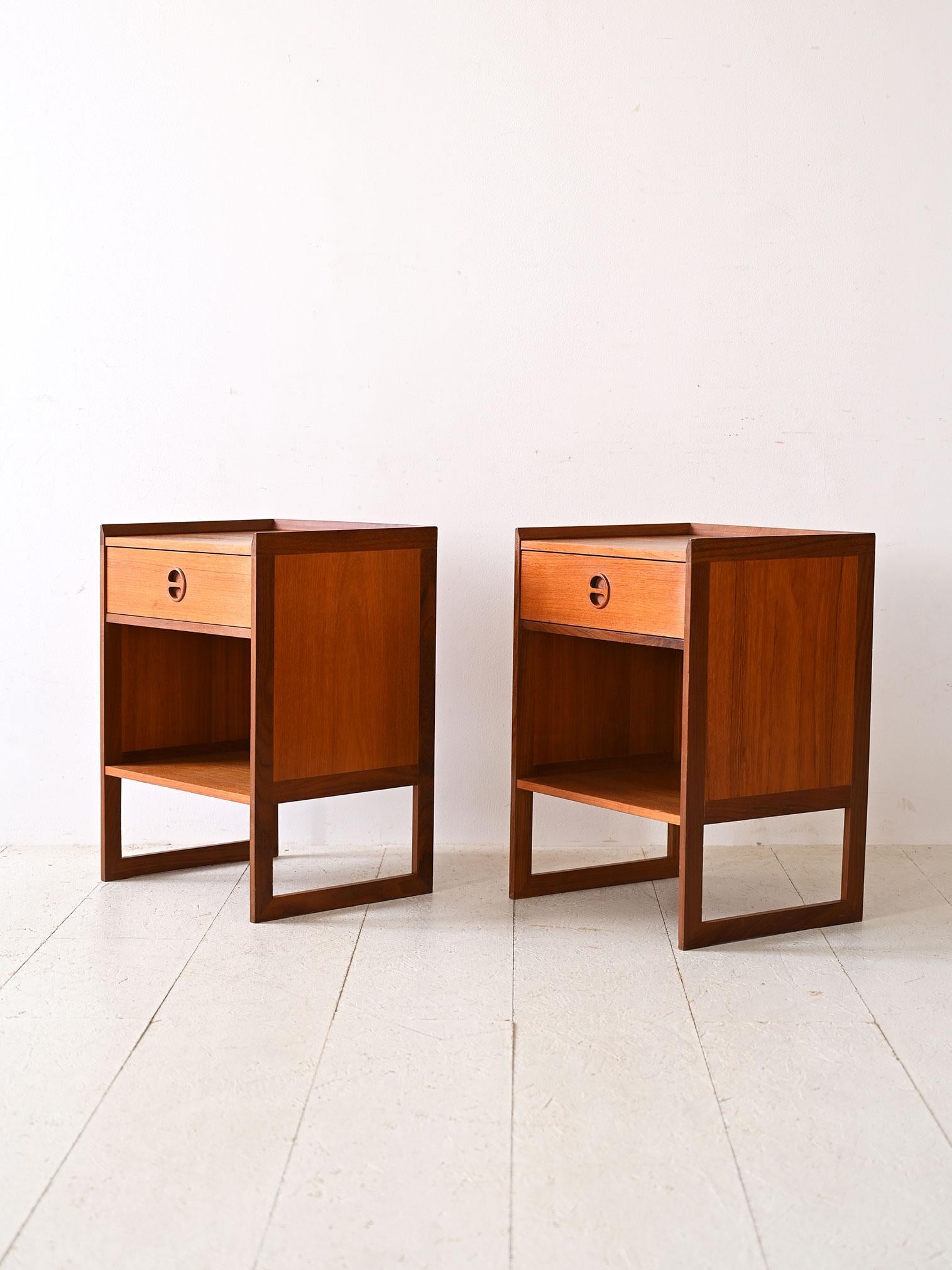 Mid-20th Century Scandinavian nightstands with open compartment
