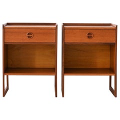 Scandinavian nightstands with open compartment