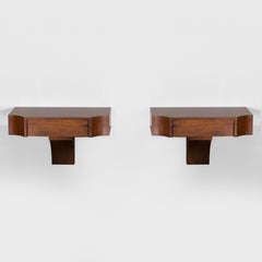 Tables de chevet suspendues en bois Acerbis, 1970