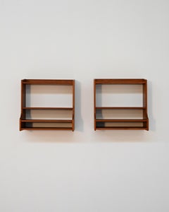 Tables de chevet suspendues en teck Scandinavie 1960s