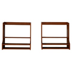 Tables de chevet suspendues en teck Scandinavie 1960s