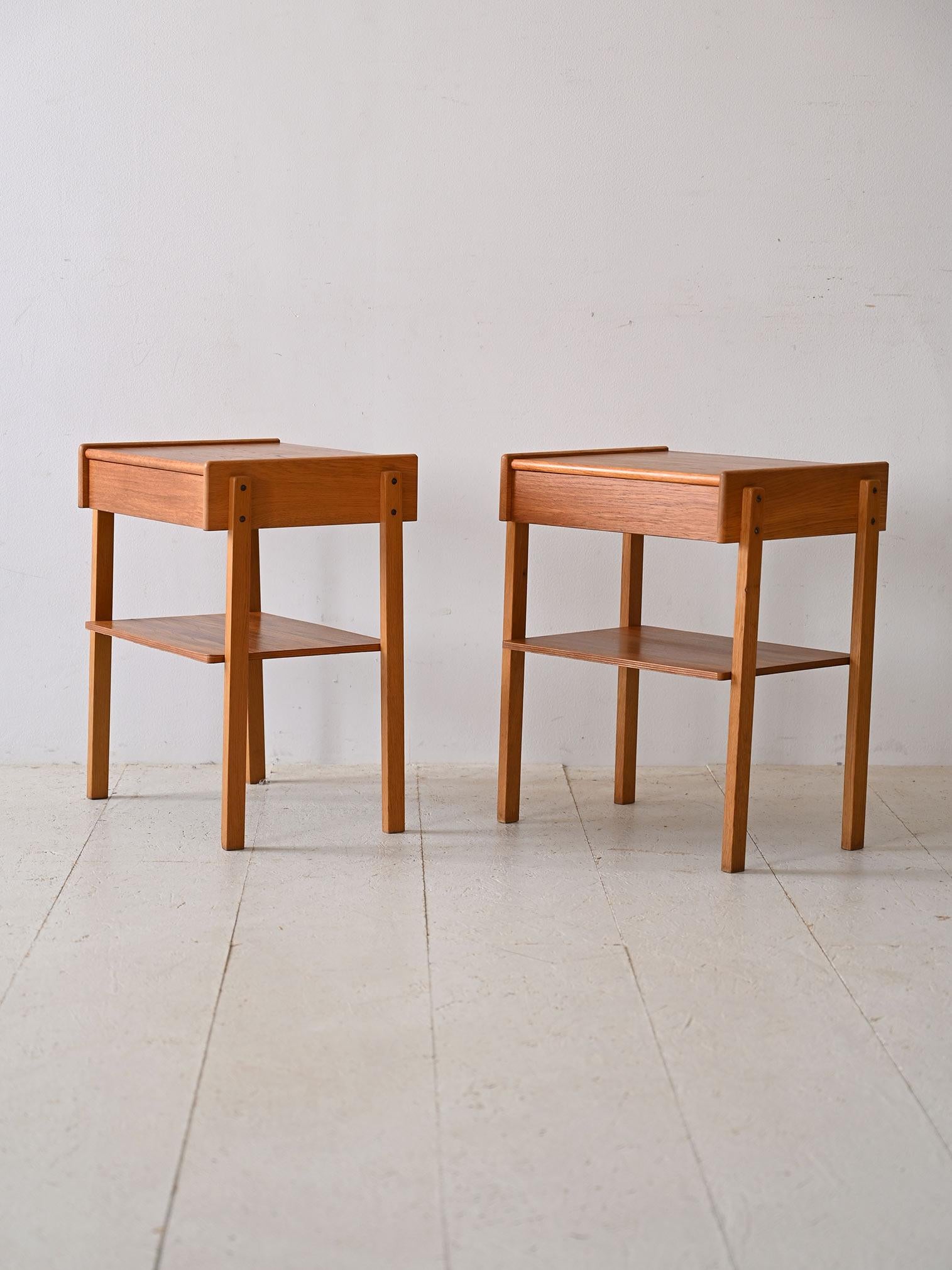 Mid-20th Century Swedish nightstands with drawer For Sale