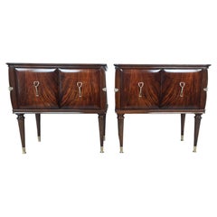 Venetian Nightstands in Cuban Mahogany 1950s