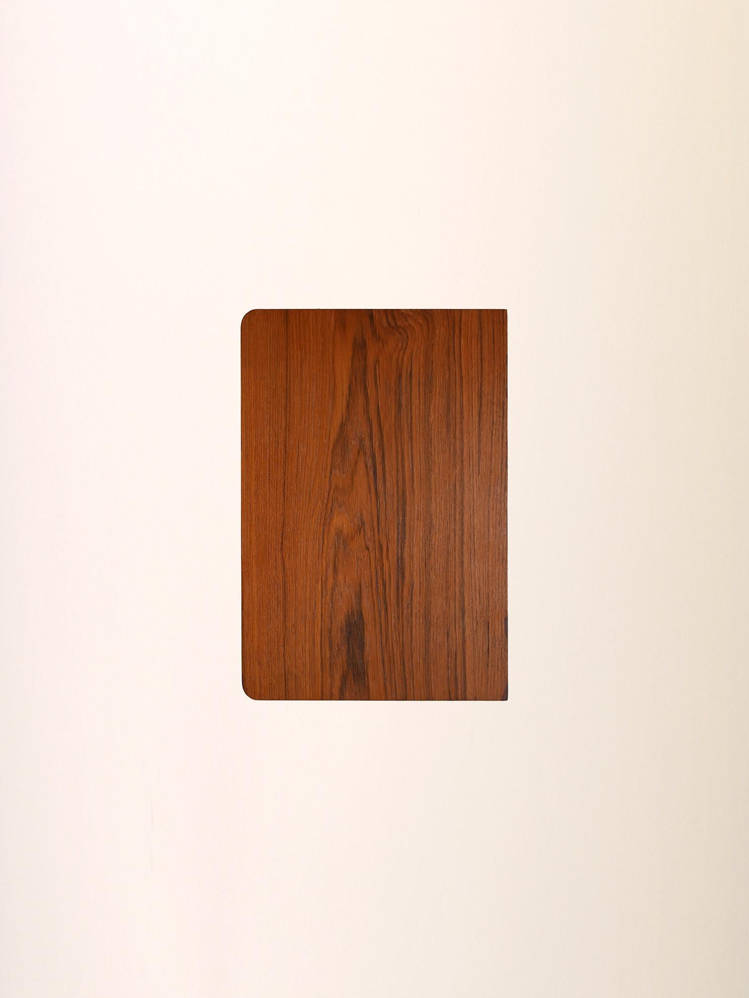 Mid-20th Century Table de chevet scandinave en teck et métal des années 1960 en vente