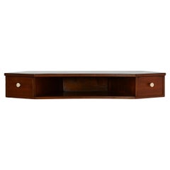 Table de chevet scandinave en acajou avec boutons en bakélite