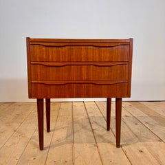 Danish teak nightstand with three drawers, Scandinavian Modern, 1960s