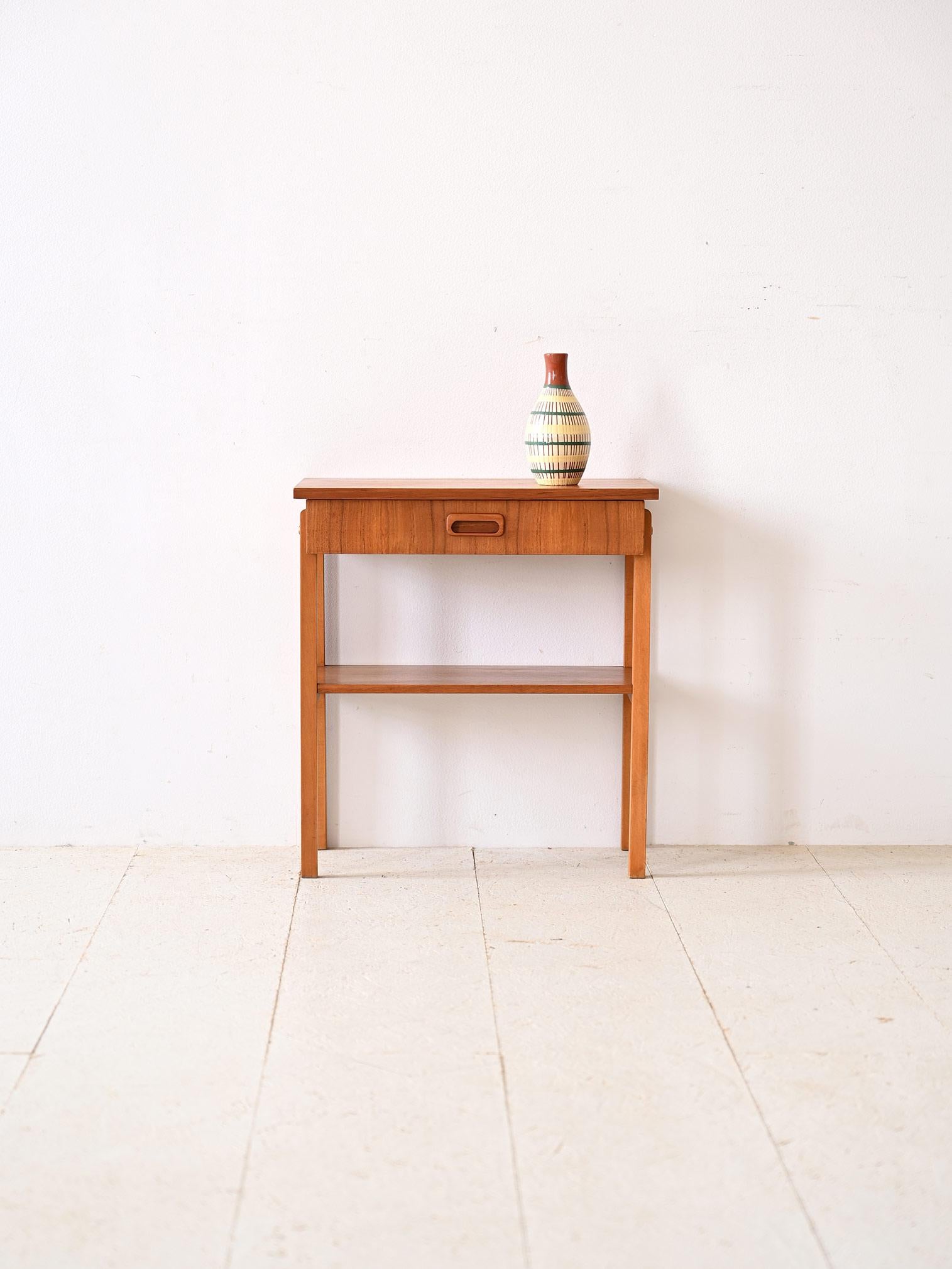 Vintage 1960s teak bedside table.                                                                                                                                                                                                                        