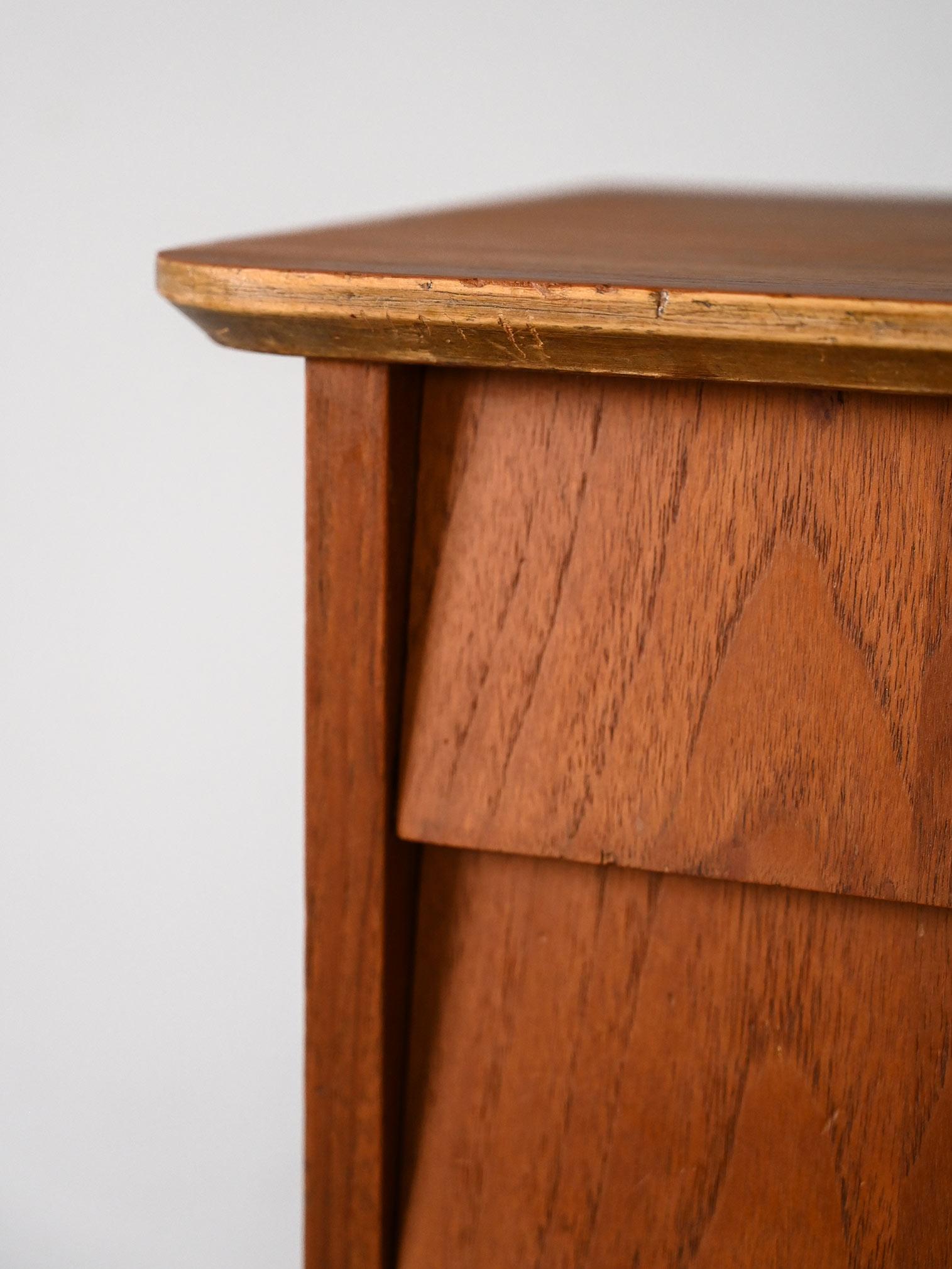 Mid-20th Century Teak nightstand with three drawers For Sale